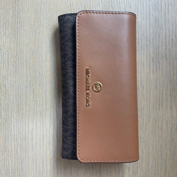 Michael Kors Jet Set Charm Large Trifold Wallet Brown/Acorn - Picture 2 of 4